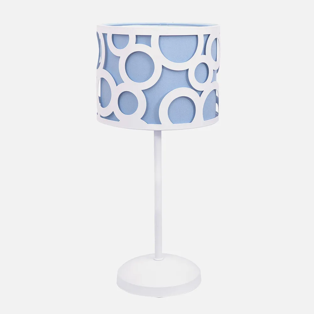 028271008. - Sobremesa Orlando Azul/blanco 1xe14 42x18x18 Cm