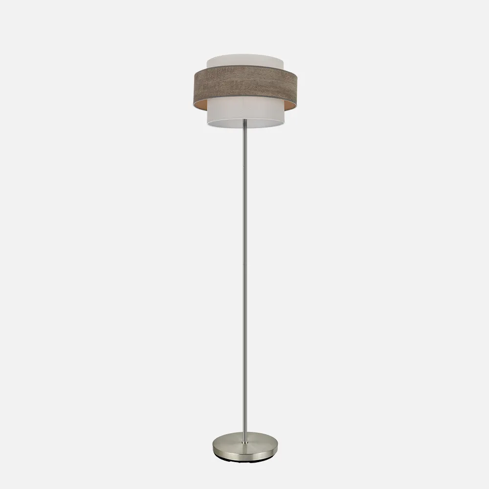 177641083 - Myriam 1xe27 Nickel/Wood Grey Floor Standing Room