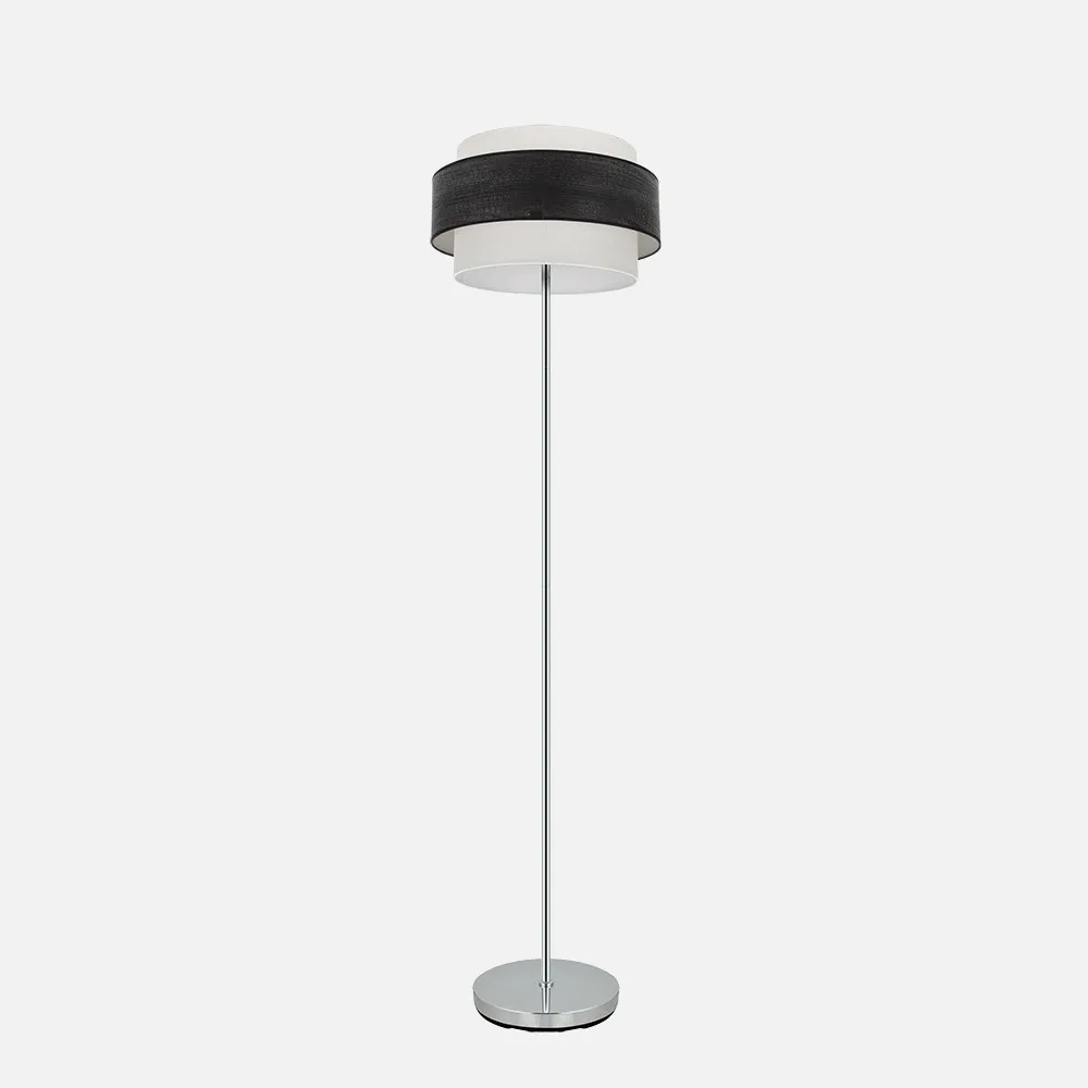 Pie Salon Myriam 1xe27 Cromo/Madera Negra