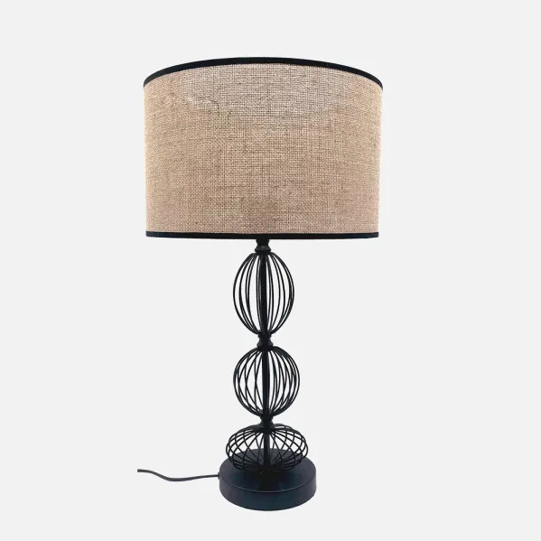 Table lamp Fionn 1xe27 Black Pant.linen Beige 56x32x32 Cm