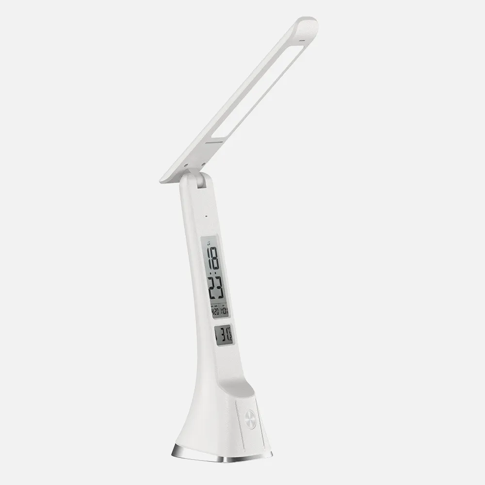 Flexo Apofilita 5w 400lm Blanco 4000k 28x8x25cm Reg.3intensidades, Digital C/fecha-hora-alarma-temp.