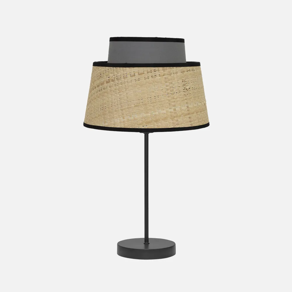 177771028 - Sobremesa Jia 1xe14 Natural/gris 40x20x20 Cm