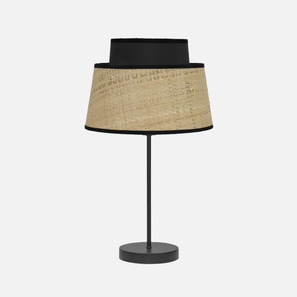 Sobremesa Jia 1xe14 Natural/negro 40x20x20 Cm