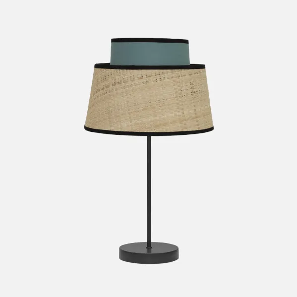 Sobremesa Jia 1xe14 Natural/turquesa 40x20x20 Cm