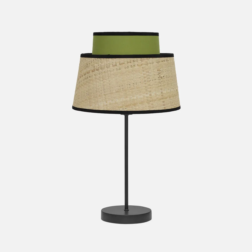 177771006 - Sobremesa Jia 1xe14 Natural/verde 40x20x20 Cm