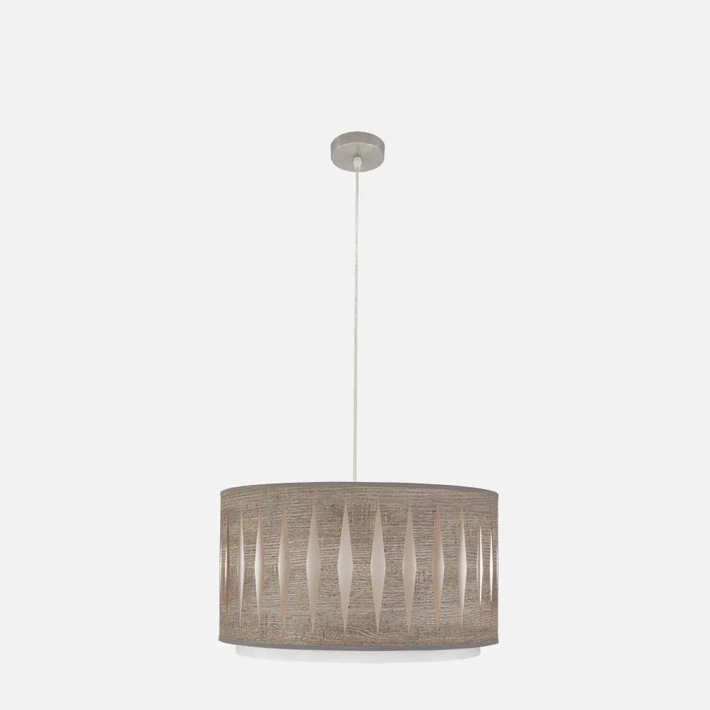 177894083 - Colgante Alexandra 1xe27 Niquel/Madera Gris Regx40x40 cm
