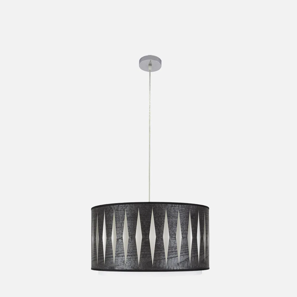 177894009 - Colgante Alexandra 1xe27 Cromo/madera Negra Regx40x40 cm