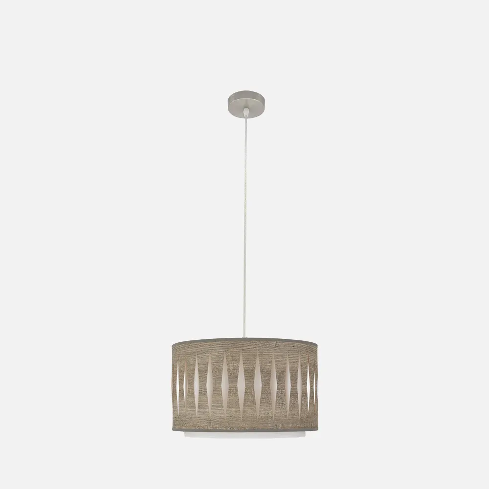 177893083 - Colgante Alexandra 1xe27 Niquel/madera Gris Regx30x30 cm