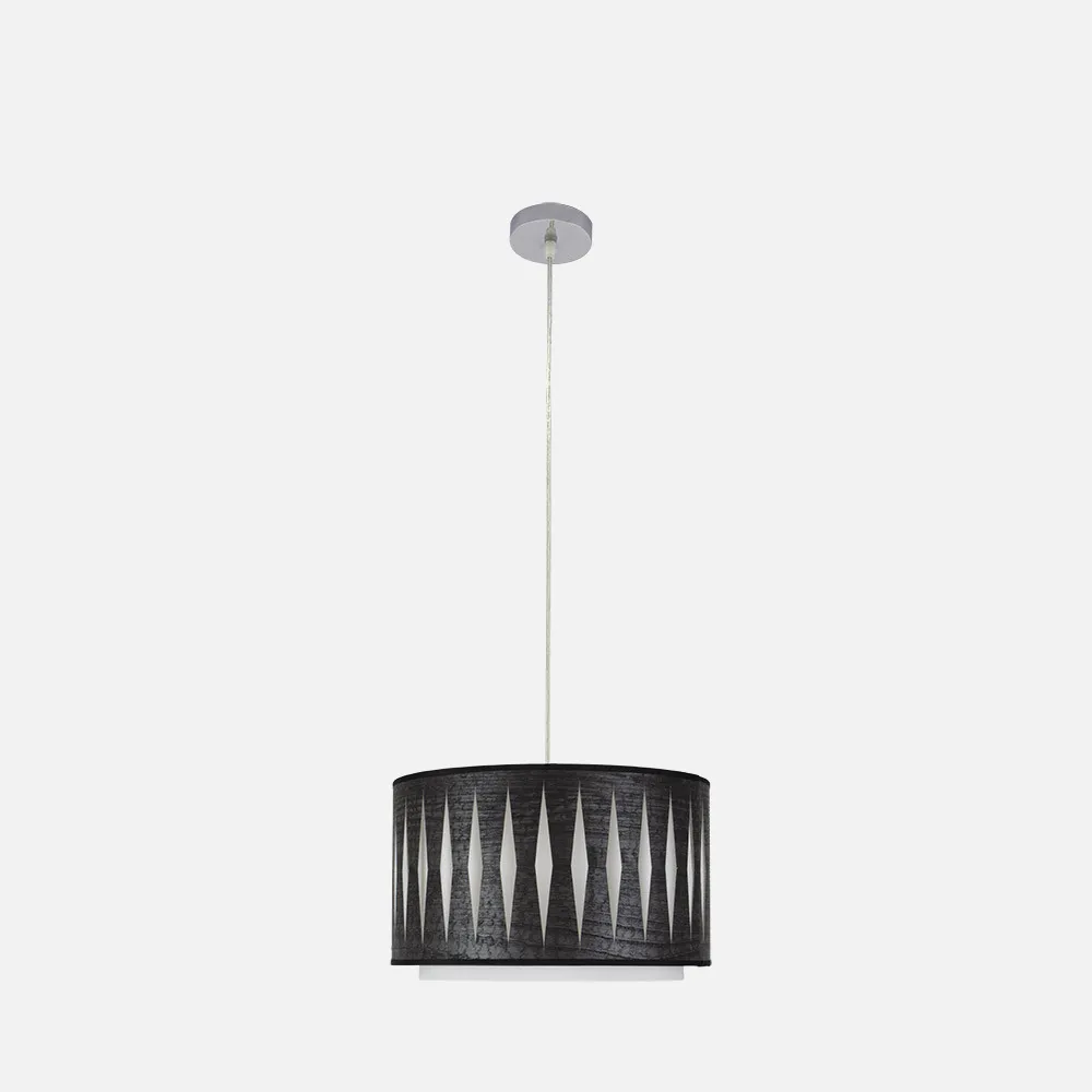 177893009 - Colgante Alexandra 1xe27 Cromo/madera Negra Regx30x30 cm
