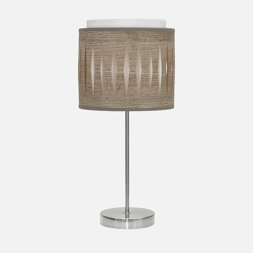 177871083 - Sobremesa Alexandra 1xe14 Niquel/madera Gris 42x17x17 Cm