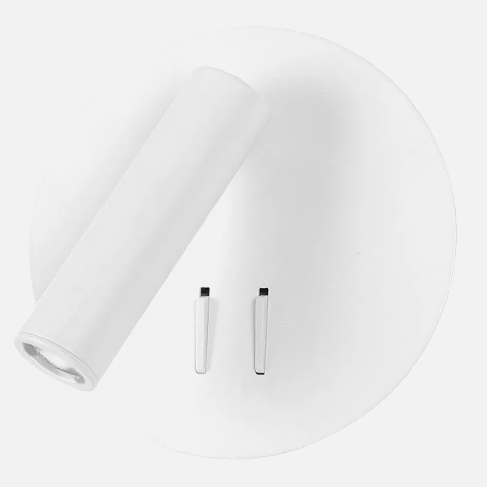 Aplique 2+6w 4000k Manet Redondo Blanco 130lm  Doble Encendido 14x14x12 Cm
