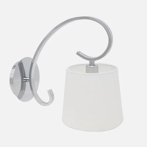 Aplique Bogota 1xe14 Cromo Pantalla Blanca 25x15x28 Cm