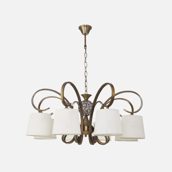 Lamp Bogota 8xe14 Leather Lampshade Beige Regx75x75 Cm