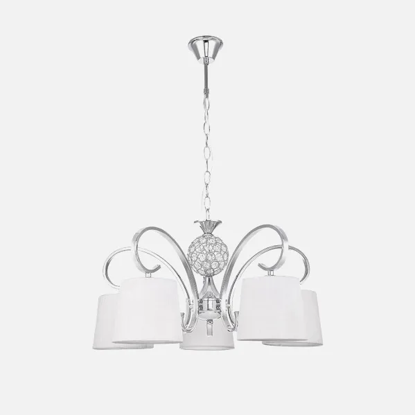 Lamp Bogota 5xe14 Chrome Lampshade White  Regx57x57 Cm
