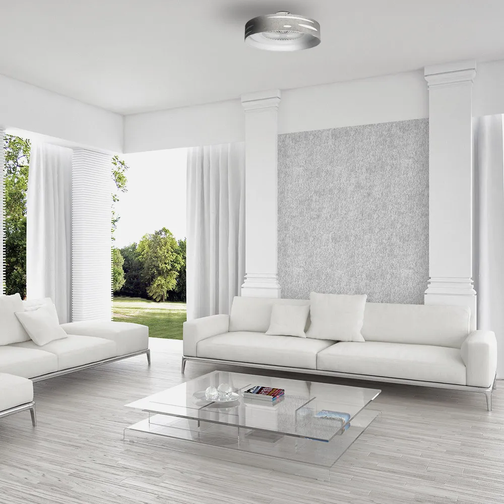 Ventilador Odra 72w Cemento Gris 60d 3000-4000-6000k 5 Asp 8000lm Remoto, Reg Int, Temporizador