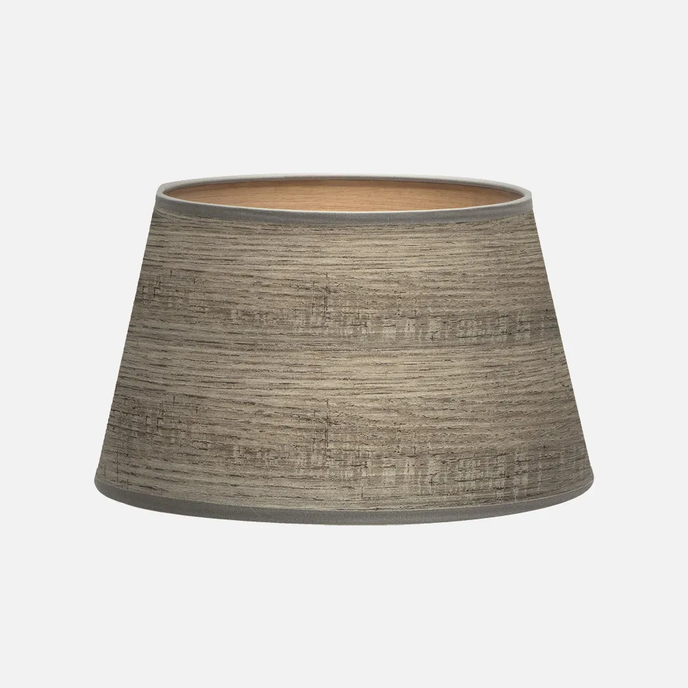 178314083 - Pantalla Salma E27 Madera Gris 40dx30dx25h Conica   Abierta