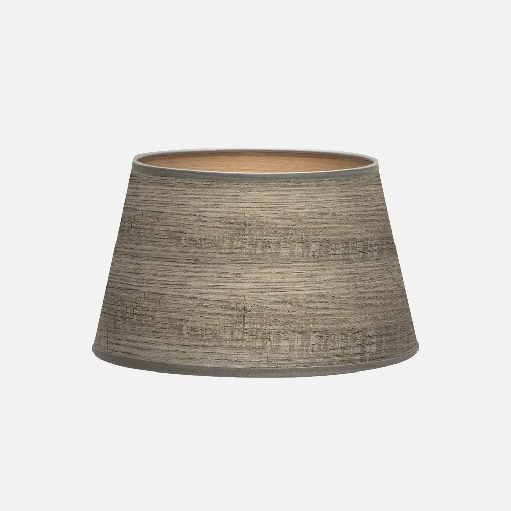 178313583 - Pantalla Salma E27 Madera Gris 35dx25dx20h Conica   Abierta