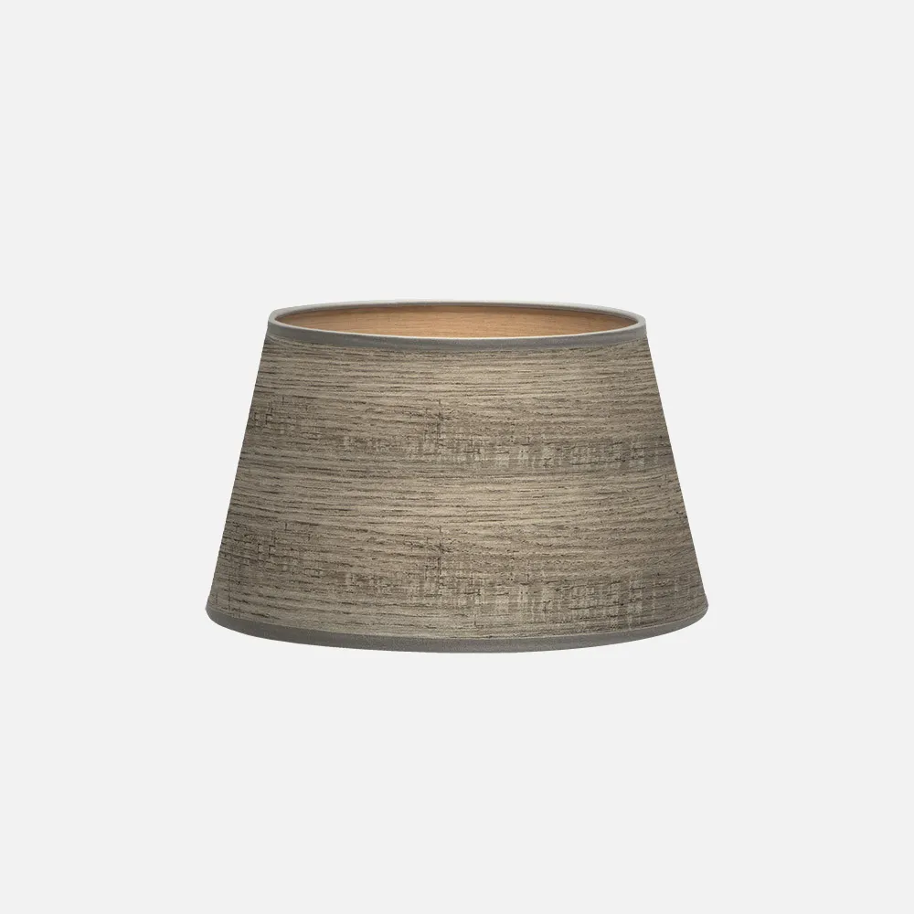 178313083 - Pantalla Salma E27 Madera Gris 30dx22dx17h Conica   Abierta
