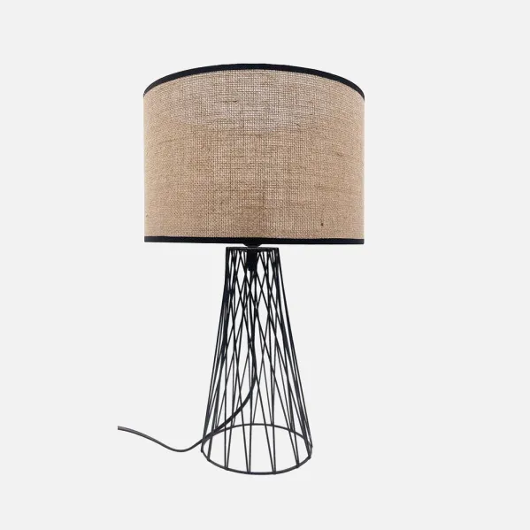 Table lamp Goran 1xe27 Black Pant.linen Beige 51x32x32 Cm