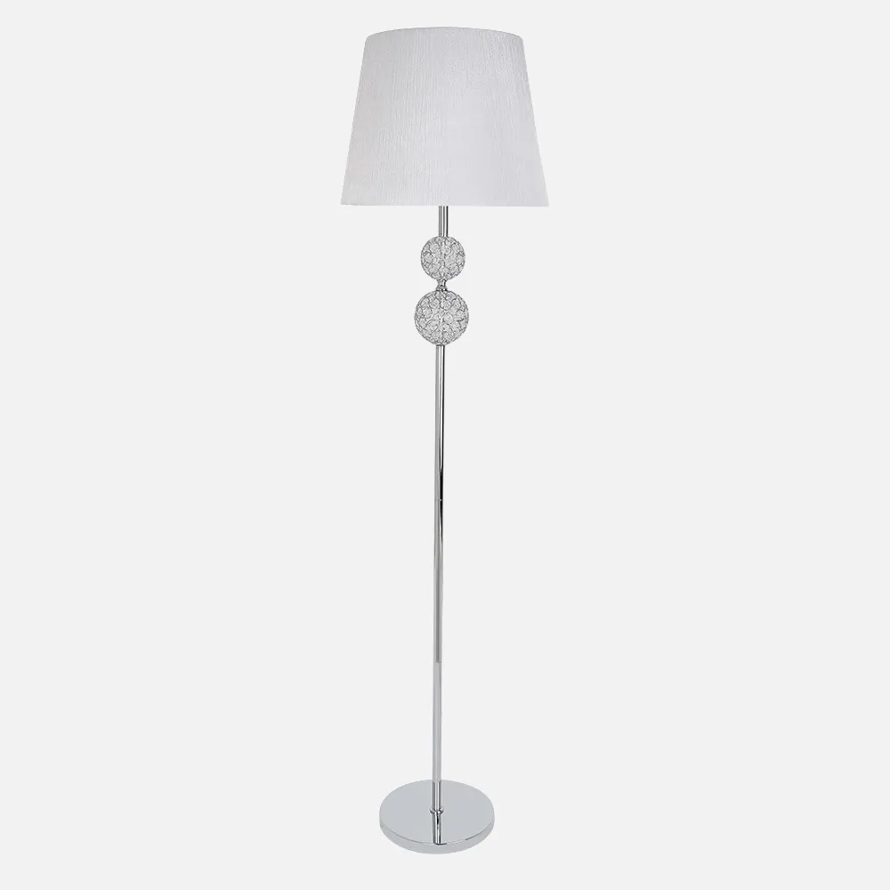 201541020 - Foot Living room Bogota 1xe27 Chrome Lampshade White 160x38x38 Cm