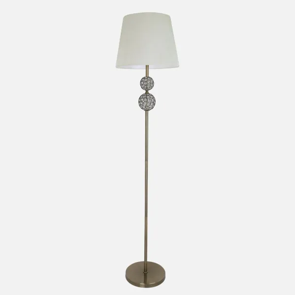 Foot Living room Bogota 1xe27 Leather Lampshade Beige 160x38x38 Cm