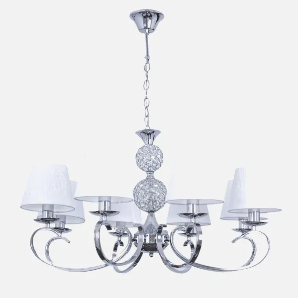 Lamp Ordoñez 8xe14 Chrome Lampshade White Regx76x76 Cm