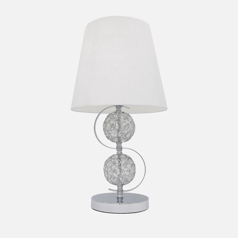 Sobremesa Ordoñez 1xe27 Cromo Pantalla Blanca 49x25x25 Cm