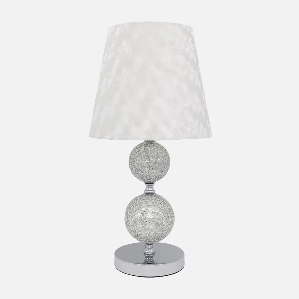 Sobremesa Ubeda 1xe27 Cromo Pantalla Blanca 50x25x25 Cm