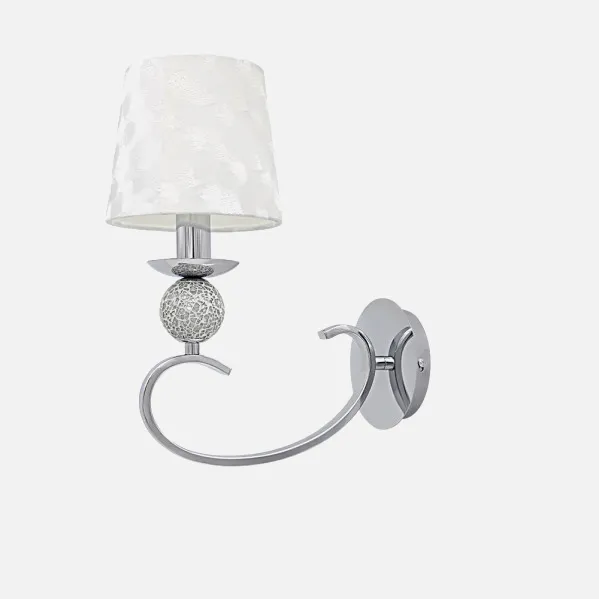 Wall light Ubeda 1xe14 Chrome White Lampshade 34x15x25 Cm