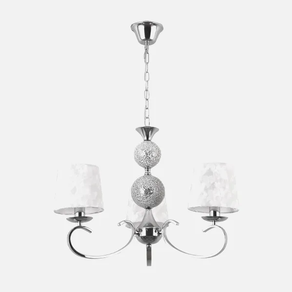 Lampara Ubeda 3xe14 Cromo Pantalla Blanca Regx60x60 Cm
