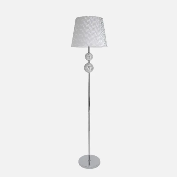 Pie Salon Ubeda 1xe27 Cromo Pantalla Blanca 160x38x38 Cm