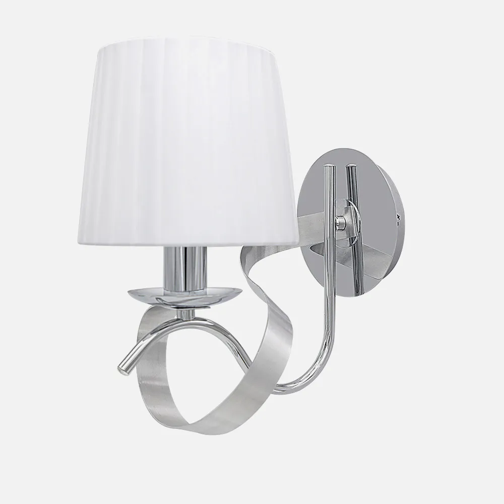 201961020 - Wall light Baeza 1xe14 Chrome Lampshade White 34x15x25 Cm