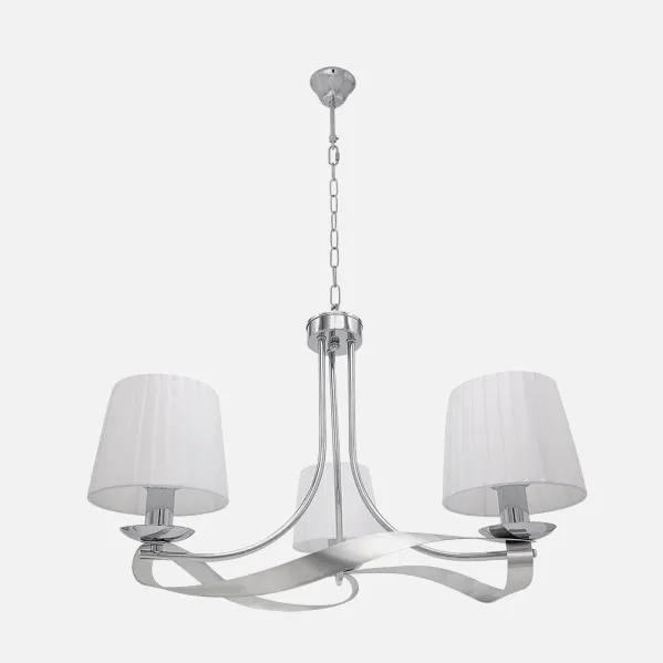 Lampara Baeza 3xe14 Cromo Pantalla Blanca Regx52x52 Cm