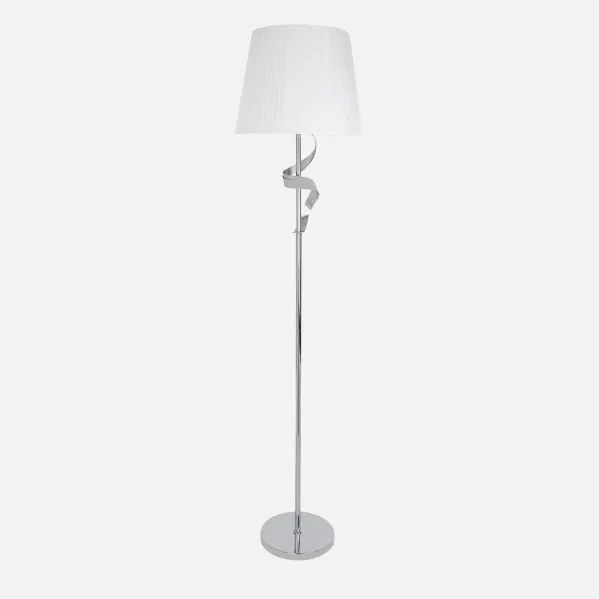 Foot Living room Baeza 1xe27 Chrome Lampshade White 162x38x38 Cm