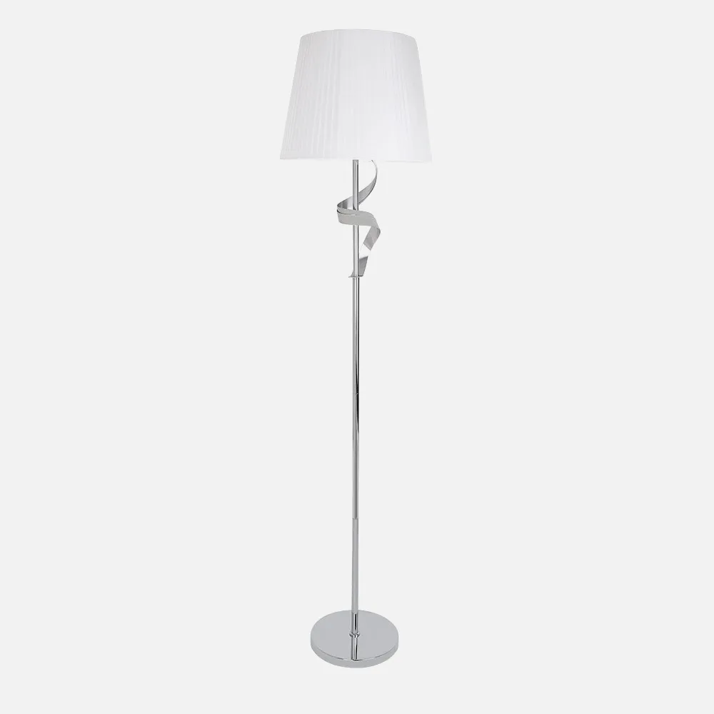 201941020 - Pie Salon Baeza 1xe27 Cromo Pantalla Blanca 162x38x38 Cm