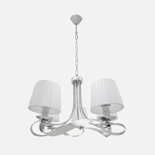 Lamp Baeza 5xe14 Chrome Lampshade White Regx55x55 Cm