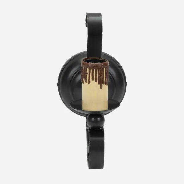 Wall light Rustic 1xe27 Medieval Black 26x12x17 Cm