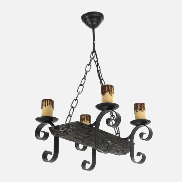 Lamp 4xe27 Tronco Black/brown Regx38x35 Cm