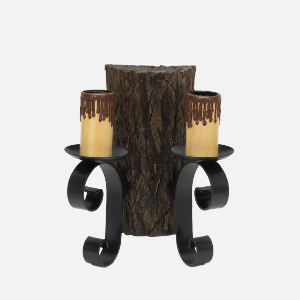 Candeeiro de parede 2xe27 Tronco Preto/castanho 25x22x14 Cm