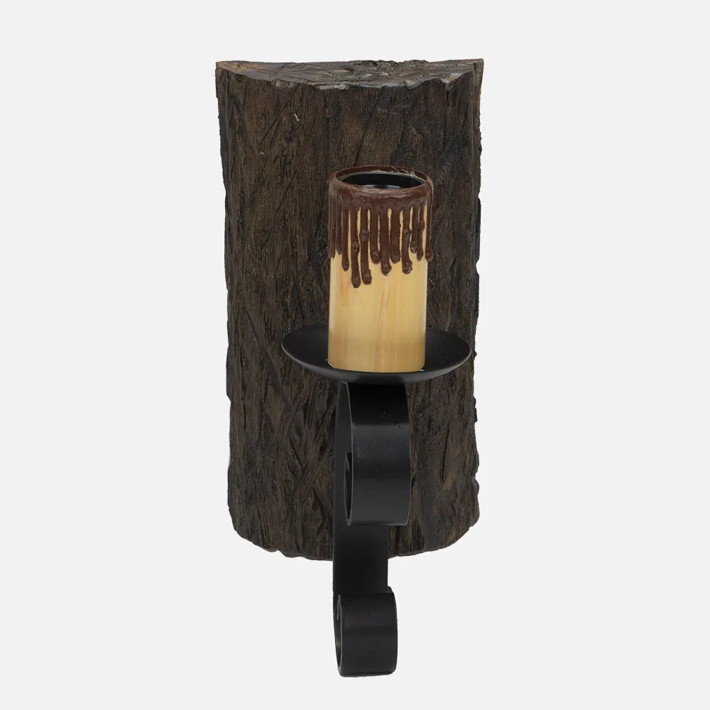 1.612/1 - Candeeiro de parede 1xe27 Tronco Preto/castanho 25x12x17 Cm