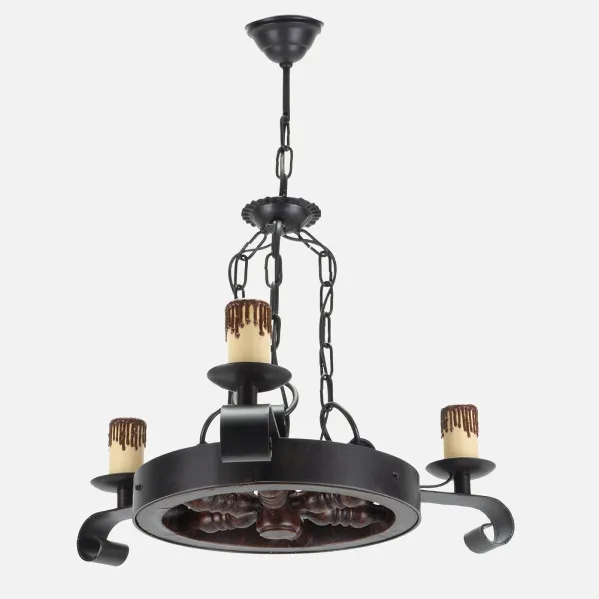 Lamp Rústica Rueda 3xe27 Brown REGx51x51 Cm
