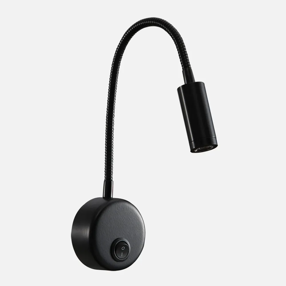 174861009 - Aplique 3w 4000k 285lm Edgar Negro 40x7x19 Cm C/interruptor Articulable Y Orientable