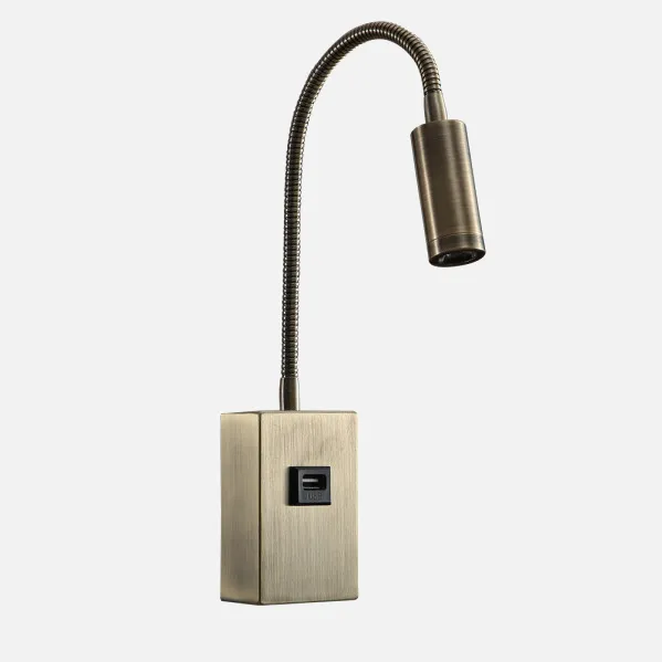 Wall light 3w 4000k Capote Leather With USB And Switch 43x6x4 Cm 285lm Articulated And Adjustable
