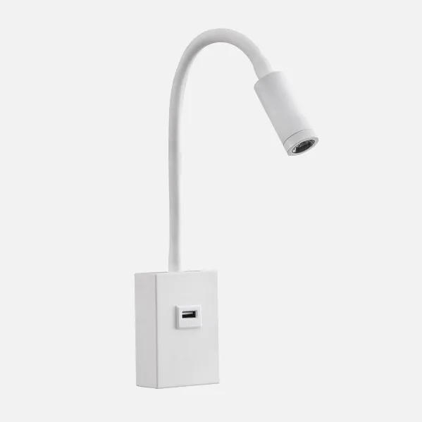 Wall light 3w 4000k Capote White USB And Switch 43x6x4 Cm 285lm Articulated And Adjustable