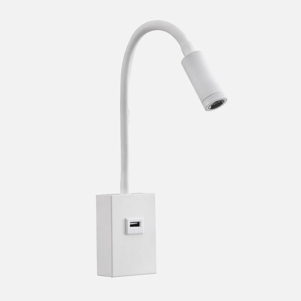 174961001 - Aplique 3w 4000k Capote Blanco Usb E Interrupt. 43x6x4 Cm 285lm Articulab. Y Orientab.