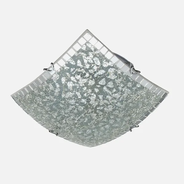 Plafon Cuadrado Tenor 3xe27 Cromo Mosaico 10x40x40 Cm