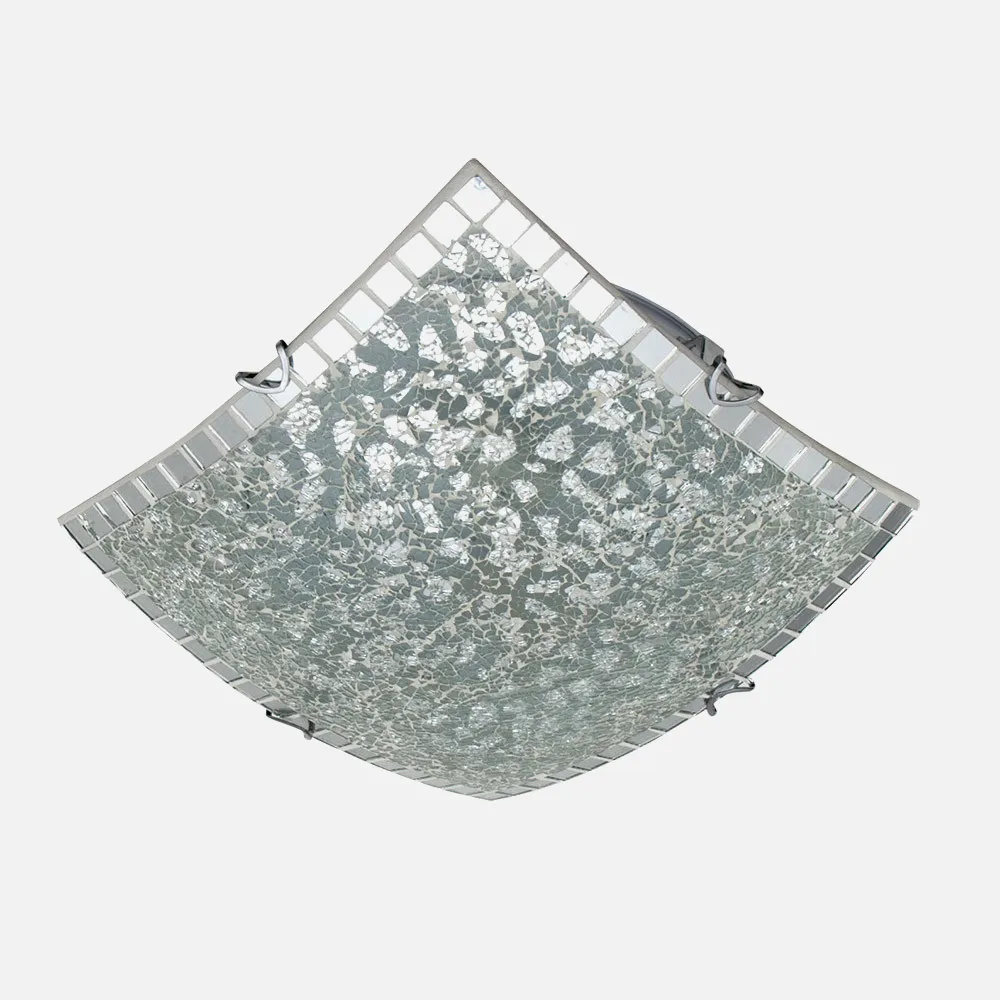 Plafon Cuadrado Tenor 3xe27 Cromo Mosaico 10x40x40 Cm