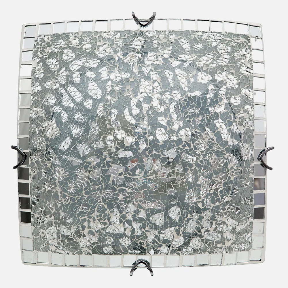 Plafon Cuadrado Tenor 3xe27 Cromo Mosaico 10x40x40 Cm