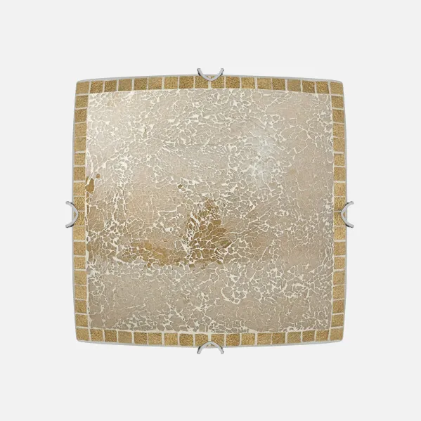 Plafon Cuadrado Tenor 2xe27 Ambar Mosaico 9x30x30 Cm