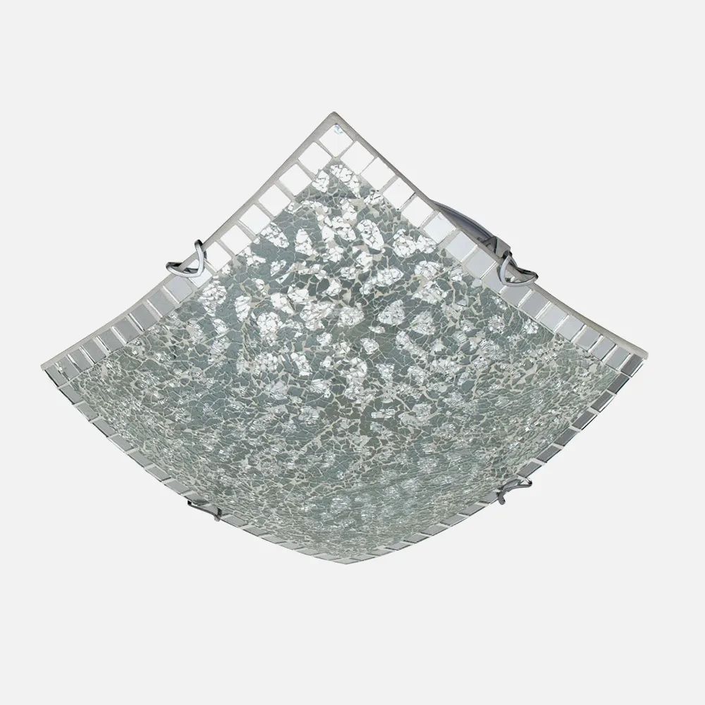 Plafon Cuadrado Tenor 2xe27 Cromo Mosaico 9x30x30 Cm